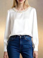 Cassia Pearl Satin Blouse