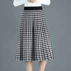 Monroe Houndstooth Midi Skirt