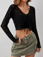 Fleur Sheer Mesh Cardigan