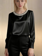 Cassia Pearl Satin Blouse