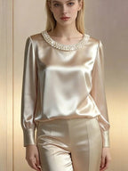 Cassia Pearl Satin Blouse
