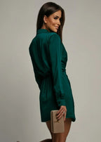 Valentina Wrap Satin Dress