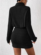 Clara Ribbed Sweater-Dress