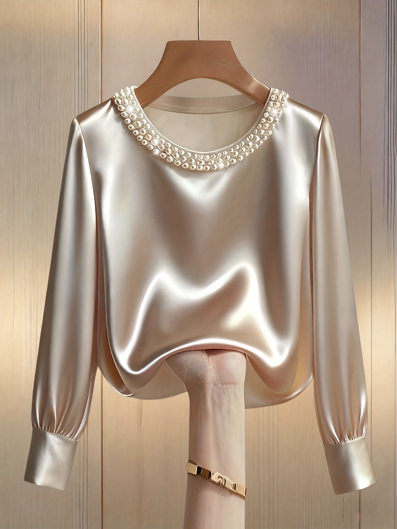 Cassia Pearl Satin Blouse