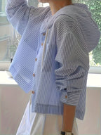 Claude Stripe Hoodie Shirt