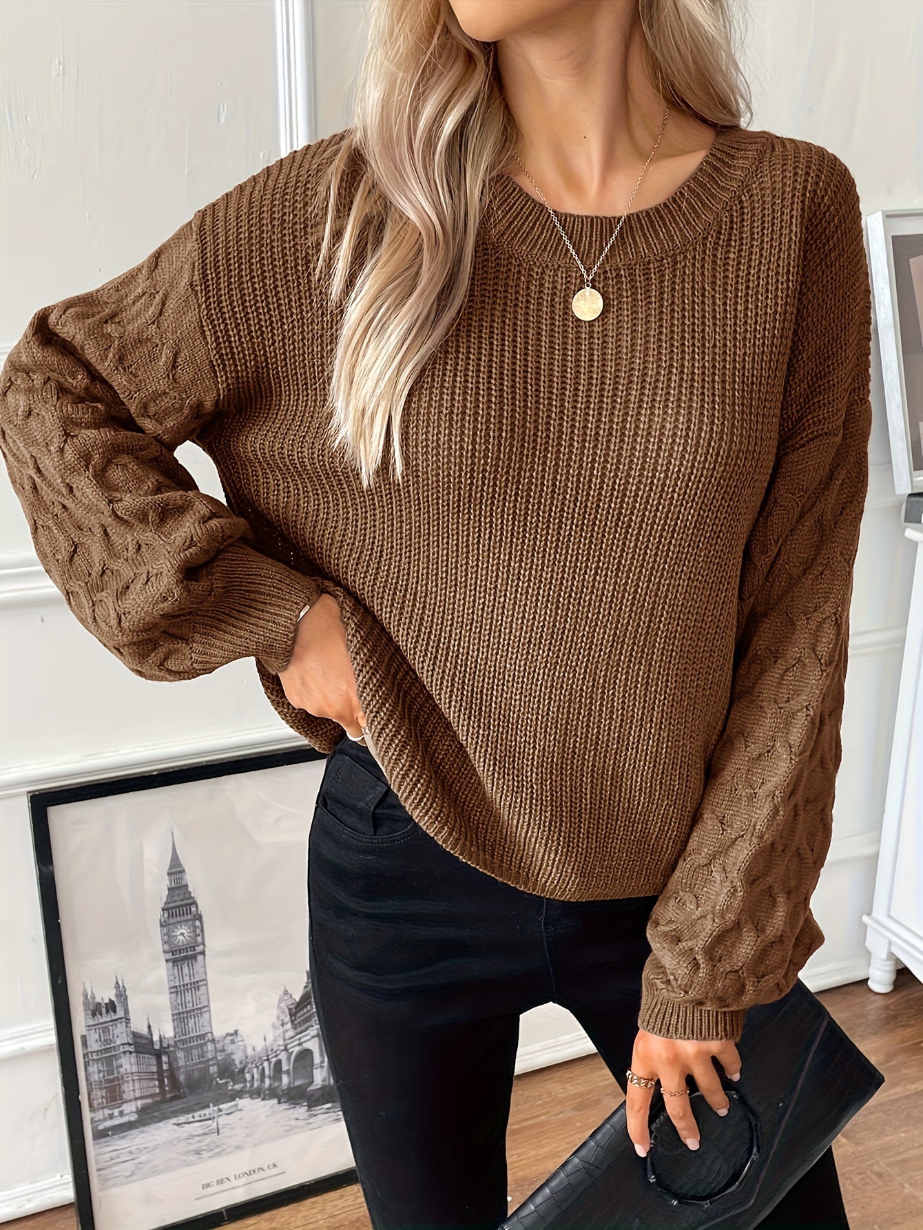Trellis Diamond Knit Pullover
